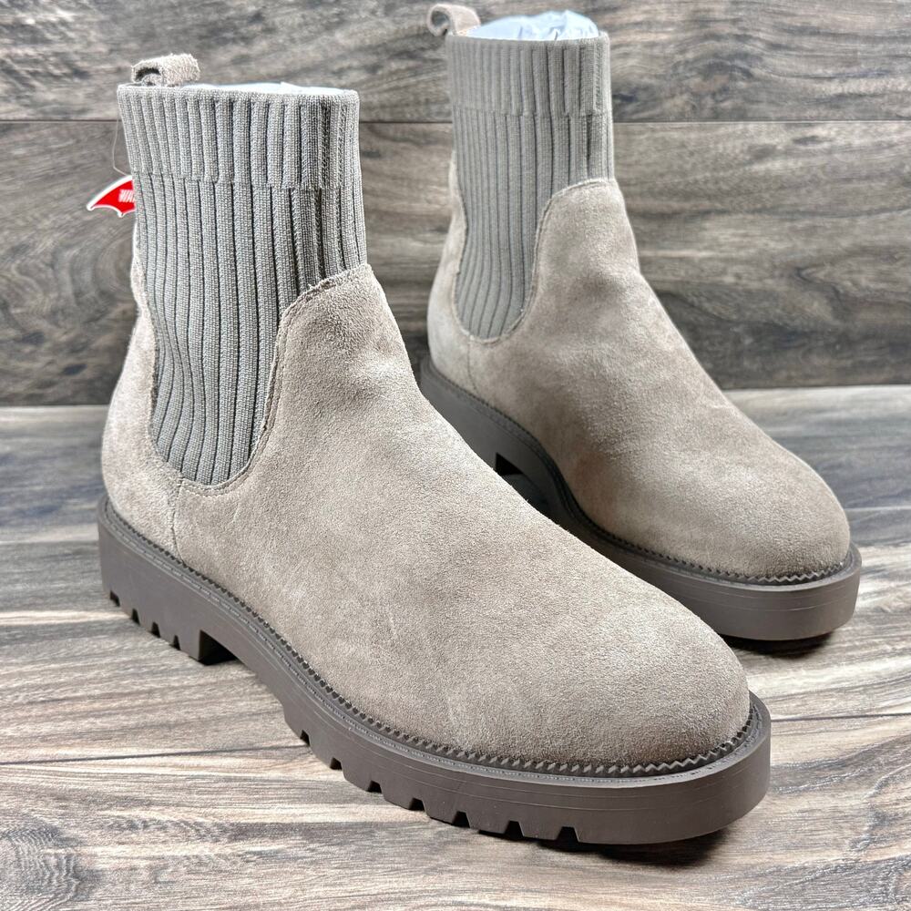 NEW Blondo Hallie 10M Taupe Suede Waterproof Chelsea Boots Booties - Picture 6 of 11